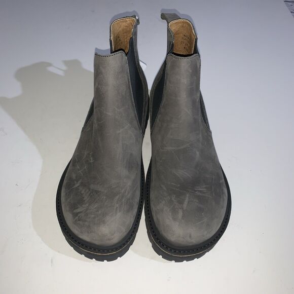 Birkenstock Boots Womens US 10 Grey Leather Chelsea Lug Sole Ankle Pull On EU 41 - Picture 4 of 11